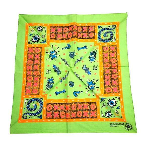 Lot of 3 Spring Industries Bandanas 80s/90s Style Colorful Print Made in USA - Picture 1 of 3